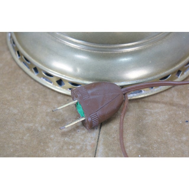 Metal Antique Aladdin Mantle Lamp Co Brass Converted Hurricane Oil Lantern Lamp 20" For Sale - Image 7 of 18