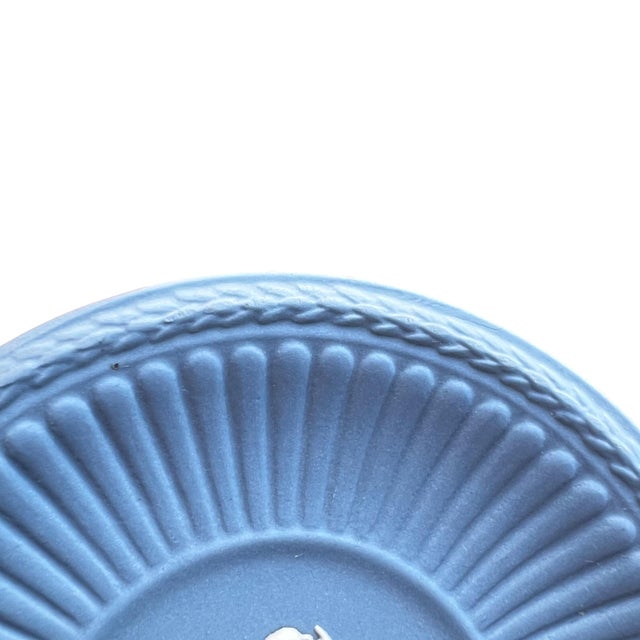 Blue Mid 20th Century Wedgwood Blue Jasperware Small Cupid Dish With Classical Figural Relief For Sale - Image 8 of 9