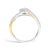 Early 21st Century 14K Yellow Gold Plated .925 Sterling Silver 1/4 Cttw Diamond Bypass and Halo Promise Ring (I-J Color ES13 For Sale - Image 5 of 7