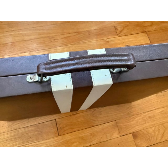 Textile Large 23" Vintage Backgammon Complete Set For Sale - Image 7 of 8