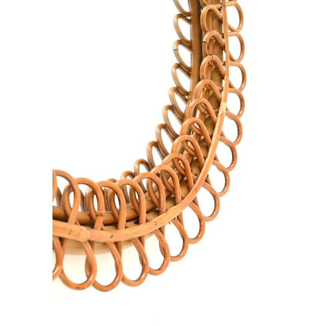 Large Teardrop Mirror in Curved Rattan and Bamboo by Franco Albini, Italy, 1960s For Sale - Image 11 of 14