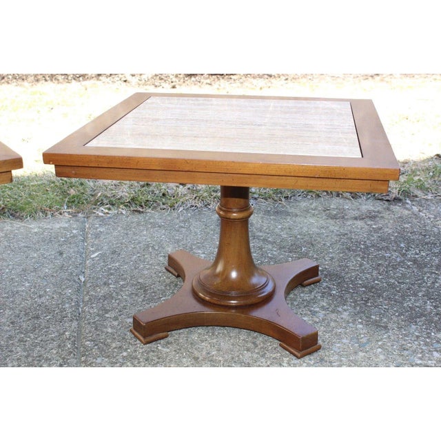 Townsend Manufacturing Co. Dark Travertine End Tables - A Pair For Sale In Detroit - Image 6 of 13
