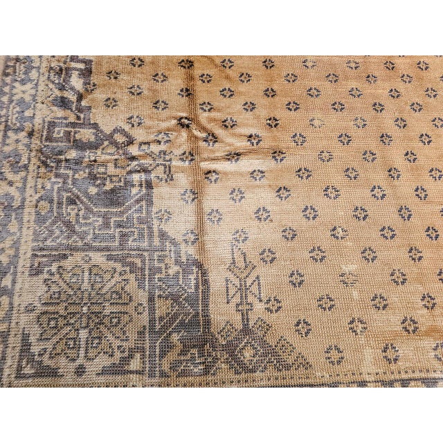 Vintage Turkish Oushak Rug, Hand-Knotted Wool, Geometric Design, Camelhair, 15' X 18' For Sale - Image 15 of 18