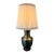 Vintage Mid-Century Modern Hand-Spun Solid Brass Table Lamp With Original Pleated Shade For Sale
