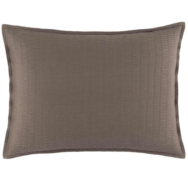 Pine Cone Hill Pine Cone Hill by Annie Selke Roark Mushroom Matelasse Sham, Standard For Sale - Image 4 of 4