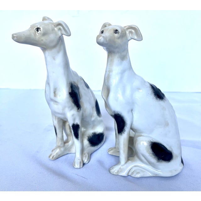 Vintage Maitland-Smith Hand-Painted Porcelain Whippet Figurines - A Pair For Sale - Image 9 of 18