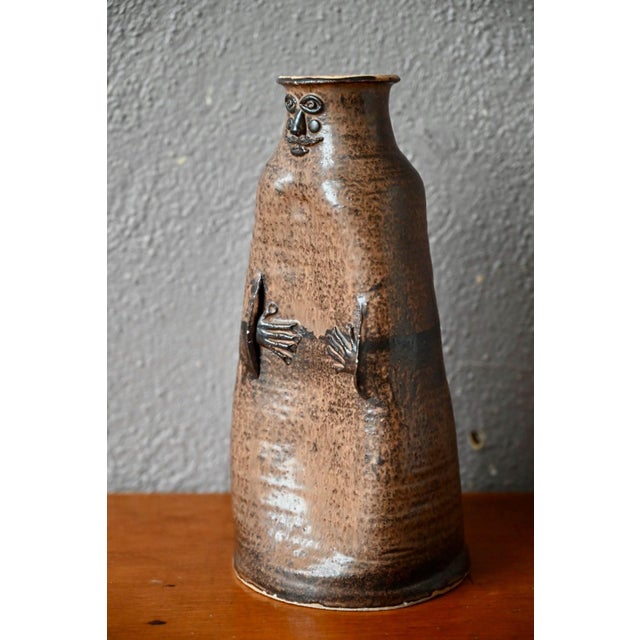 1960s Anthropomorphic Stoneware Bottle Vase, 1960s For Sale - Image 5 of 11