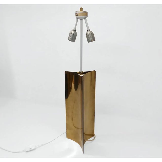 1970s Space Age Cosack Lamp in Folded Brass, 1970s For Sale - Image 5 of 8
