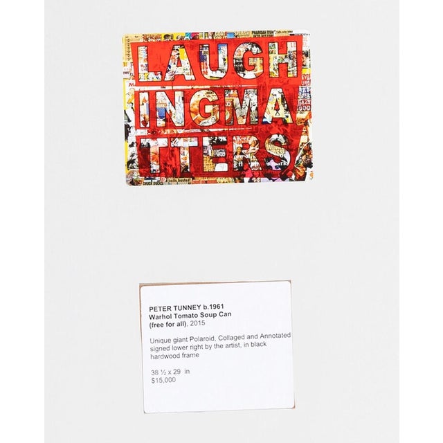 Contemporary Peter Tunney, Warhol Soup (Unique Hand Signed Polaroid With Collage) For Sale - Image 3 of 4