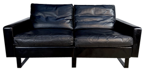 Early Edition Conseta Two-Seater Leather Sofa by Friedrich-Wilhelm Möller for Cor, Germany 1964