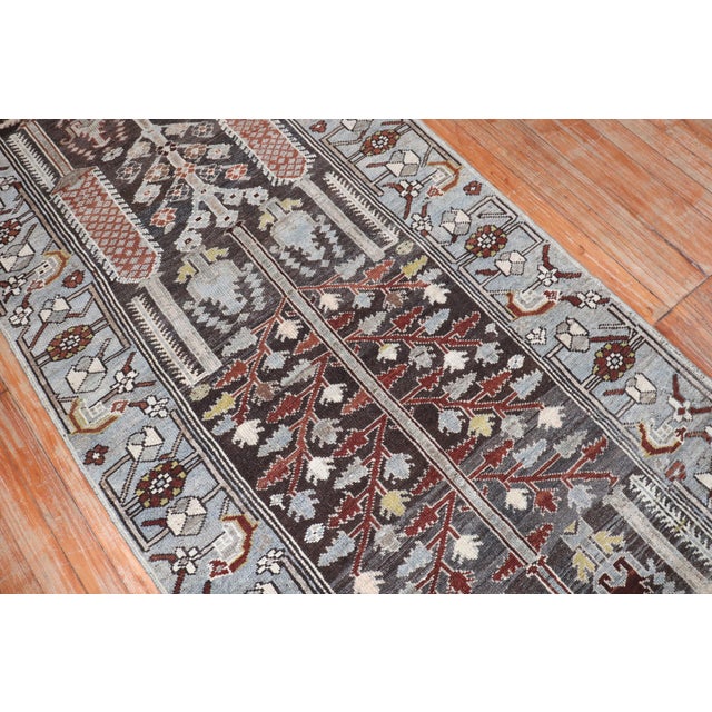 Early 20th Century Zabihi Collection Brown Persian Kurd Bakhtiari Runner - 3'3" x 13'7" For Sale - Image 9 of 10