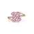 VR Jewels Art Nouveau 14k Yellow Gold 1.66ct Pink Sapphire & Diamond Cluster Bypass Ring Size 6 For Sale - Image 4 of 16