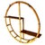 Mid-Century Modern Restored Mid-Century Circular Rattan & Slat Mahogany "Skeleton" Wall Shelf For Sale - Image 3 of 9