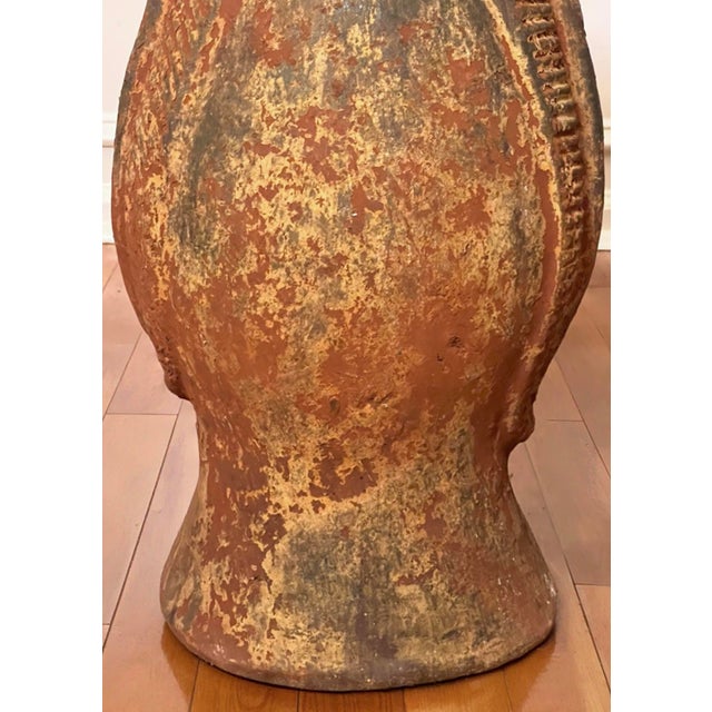 19th Century Mediterranean Studio Terra Cotta Floor Vase With Stylized Seahorses For Sale - Image 9 of 14