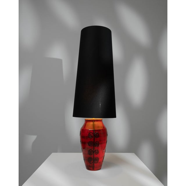 Mid-Century Modern 20th Century German Ceramic Table Lamp For Sale - Image 3 of 18