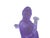 Glass Light Purple Crystal Glass Standing Ru Yi Bodhisattva Kwan Yin Statue For Sale - Image 7 of 9