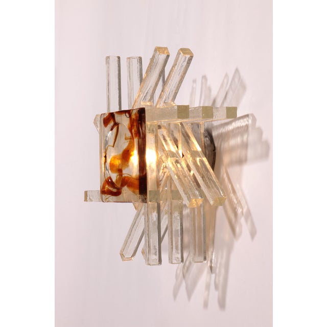 1970s Glass Wall Light from Poliarte, Italy, 1970s For Sale - Image 5 of 10
