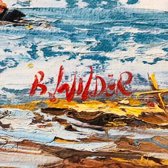 Mid 20th Century B. Wilder Sailing Ship Nautical Seascape Harbor Oil Painting For Sale - Image 4 of 5