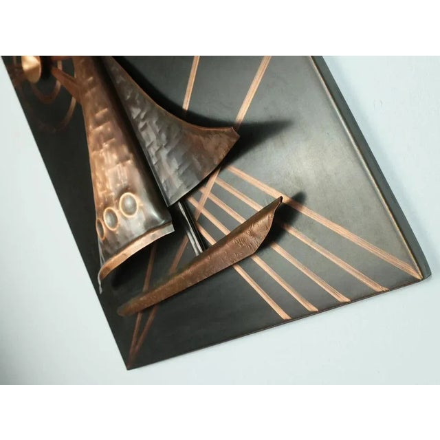 Mid-Century Modern Mid-Century Copper Relief of Sailboat, 1950s For Sale - Image 3 of 10