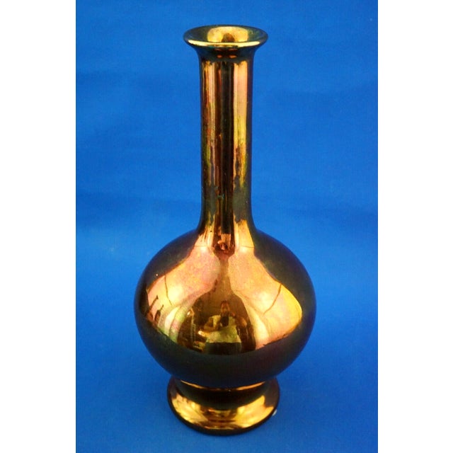 Ceramic Vase with Gilt Metallic Lustre Glaze from Bottega Gatti, Italy, 1970s For Sale - Image 4 of 18