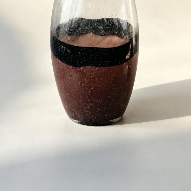 2020s Hand Blown Bubble Art Glass Vase With Colour Banding For Sale In Chicago - Image 6 of 7