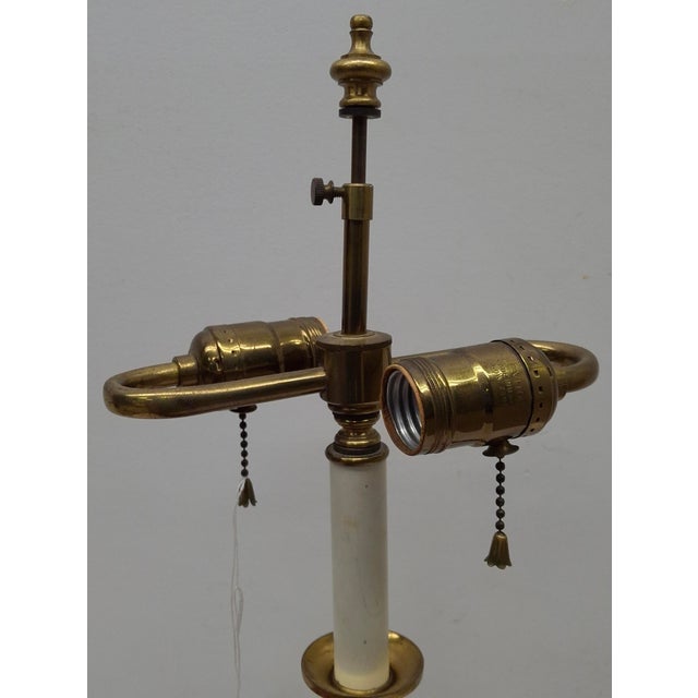 Mid 20th Century Mid-20th Century Brass Bouillote Bell Candlestick Dual Light Table Lamp For Sale - Image 5 of 5