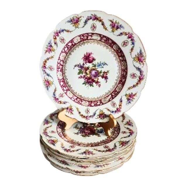 Schumann Dresden Dinnerware Fine Dinner Plates Set of 6 For Sale