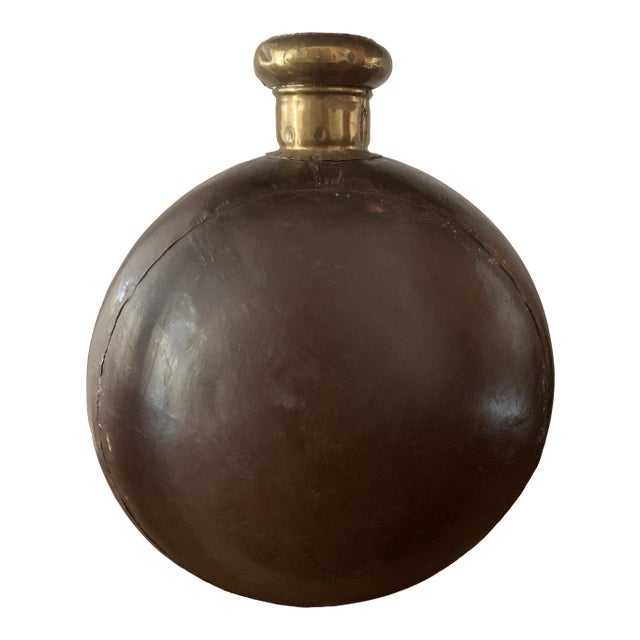 Antique Rounded Tin Vessel For Sale