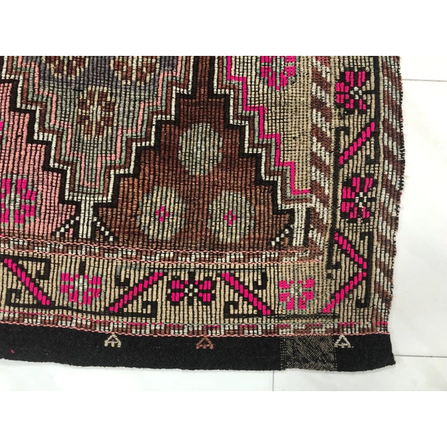 1960s 1960s Vintage Turkish Tribal Kilim Rug- 5′9″ × 10′2″ For Sale - Image 5 of 11
