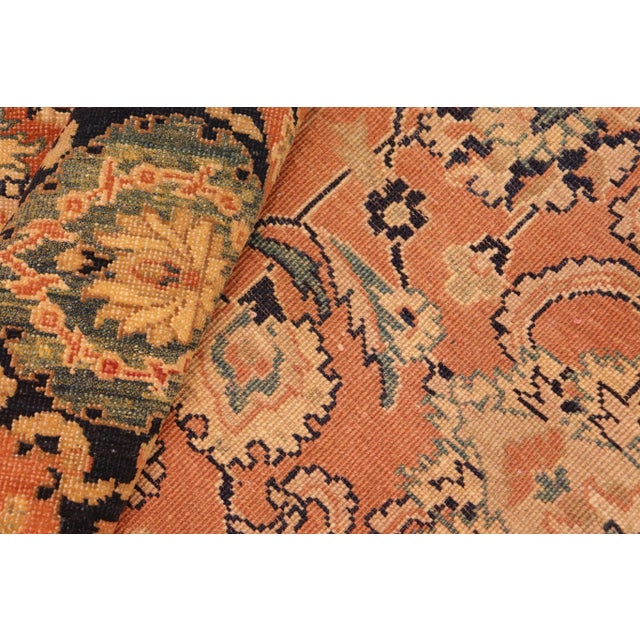 Blue 1980s 1980s Vintage Bohemian Gary Rust/Blue Wool Rug For Sale - Image 8 of 10