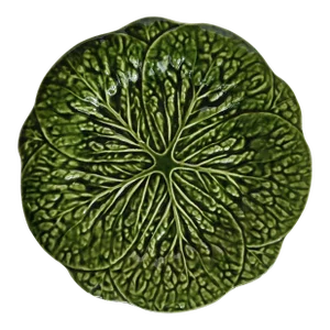 1960s Large Majolica Cabbage Leaf Platter in the Style of Dodie Thayer