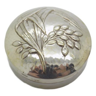 Vintage Italian Handmade Genuine Silver Hammered Round Pill Snuff Trinket Brandimarte Premium Italian Brand Box, Made in Florence (Firenze, Tuscany) For Sale