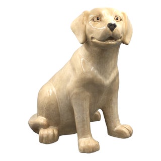 Ceramic Golden Labrador Puppy Figurine, 1980s For Sale