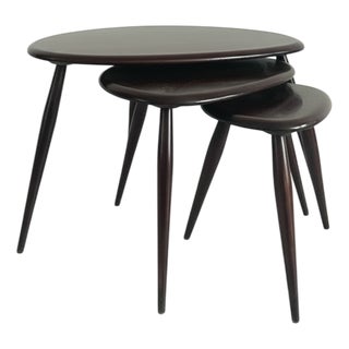 Pebble Nesting Tables from Ercol, 1960s, Set of 3 For Sale