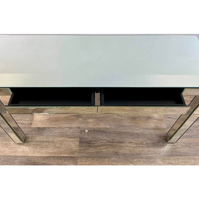 West Elm Parsons Mirrored Console Table With Two Drawers For Sale - Image 10 of 10