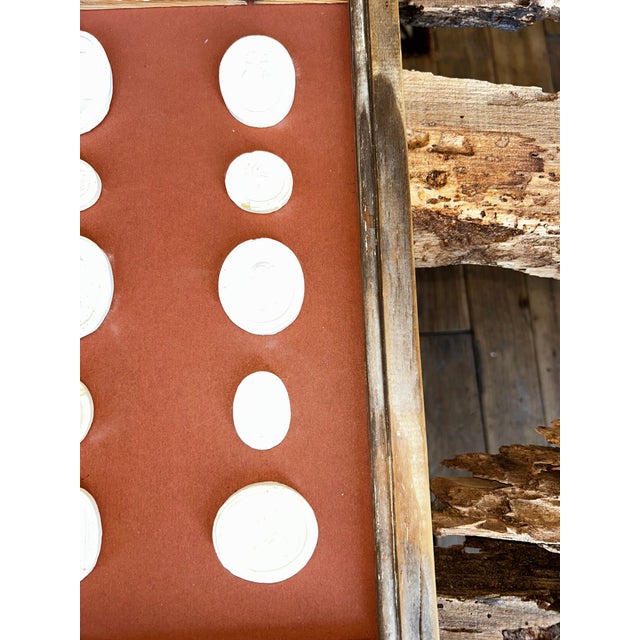 Antique Grand Tour Style 15 Intaglios in 1880 Pine Frame For Sale - Image 6 of 6