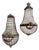 French Empire Style Basket Wall Sconces in Bronze and Crystal, 1920s, Set of 2 For Sale