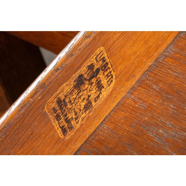 Early 20th Arts & Crafts Oak Library Table With Glass Top by Limbert For Sale - Image 12 of 12