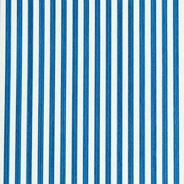 Schumacher Sample - Schumacher Edwin Stripe Narrow Wallpaper in Navy For Sale - Image 4 of 4