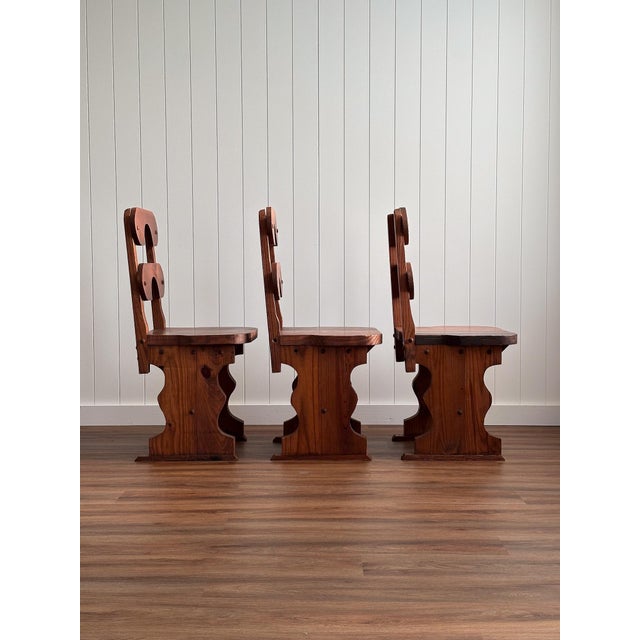 1970s Brutalist Pine Dining Chairs, Set of 6 For Sale - Image 15 of 18