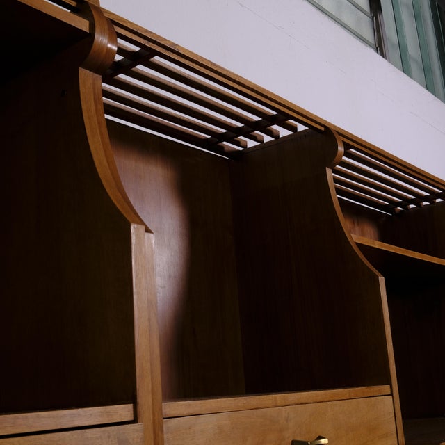 Wood Vintage Wall Bookcase Equipped in Wood, 1960s For Sale - Image 7 of 18