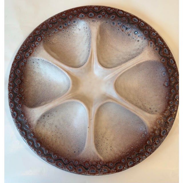 Vintage French Purple and Cream Oyster Plate For Sale - Image 4 of 6
