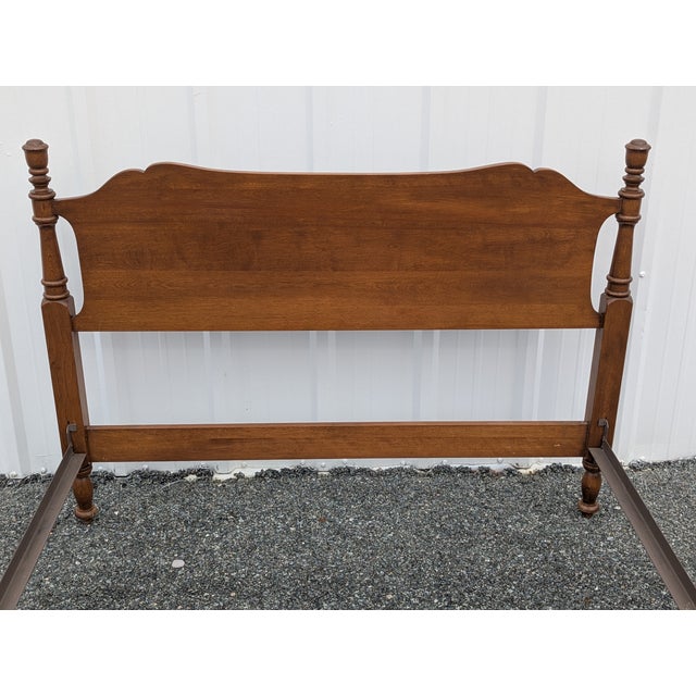 Vintage Traditional Solidwood Full Spindle Bed Frame For Sale - Image 9 of 10