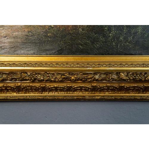 C. Hütt, Landscape, Early 20th Century, Oil on Canvas For Sale - Image 11 of 17