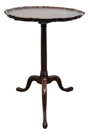 Vintage Antique Solid Mahogany Traditional Style 38" Round Pie-Crust Tilt-Top Accent Table