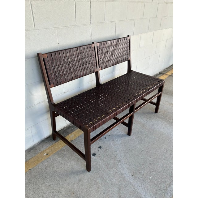 Modern Made Goods Co Percy Leather Banquette For Sale - Image 3 of 7