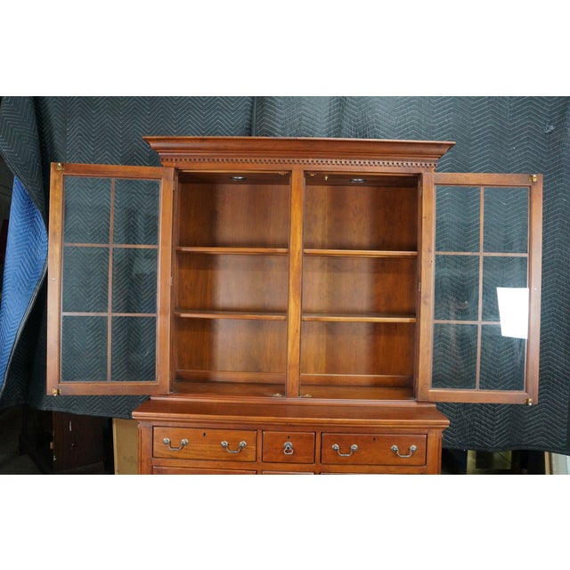 Late 20th Century Lexington Bob Timberlake Cherry Step Back Display Cabinet Buffet Hutch Bookcase For Sale - Image 12 of 18