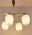 1960s Mid-Century Japanese Ceiling Lamp with Pagoda-Shaped Brass Frame and Lantern Glass Shades, 1960s For Sale - Image 5 of 8