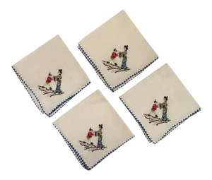 Vintage Asian Scene Embodied Cocktail Napkins