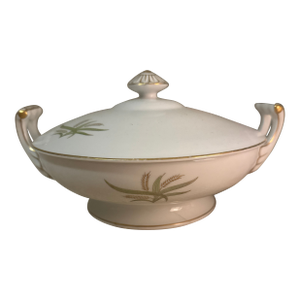 1950s Fukagawa Arita "Golden Wheat" Pattern Covered Serving Bowl